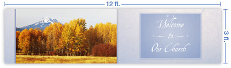 12x3 Horizontal Church Banner of Autumn 5