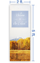 2x5 Vertical Church Banner of Autumn 5