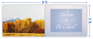 8x3 Horizontal Church Banner of Autumn 5