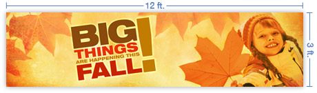 12x3 Horizontal Church Banner of Big Things Fall