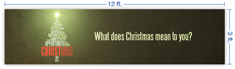 12x3 Horizontal Church Banner of CHRISTmas