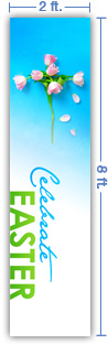 2x8 Vertical Church Banner of Celebrate Easter