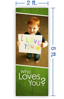 2x5 Vertical Church Banner of Child's Heart