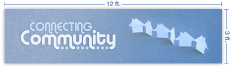12x3 Horizontal Church Banner of Community