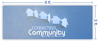 8x3 Horizontal Church Banner of Community