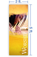 2x5 Vertical Church Banner of Fall Worship