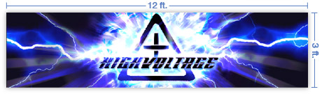 12x3 Horizontal Church Banner of High Voltage