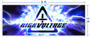 8x3 Horizontal Church Banner of High Voltage