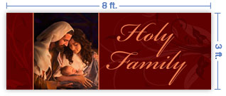 8x3 Horizontal Church Banner of Holy Family