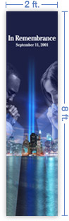 2x8 Vertical Church Banner of In Remembrance