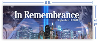 8x3 Horizontal Church Banner of In Remembrance