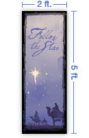 2x5 Vertical Church Banner of Magi