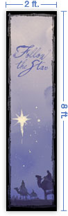 2x8 Vertical Church Banner of Magi