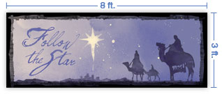 8x3 Horizontal Church Banner of Magi