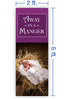 2x5 Vertical Church Banner of Manger