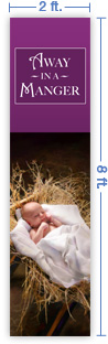 2x8 Vertical Church Banner of Manger
