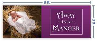 8x3 Horizontal Church Banner of Manger