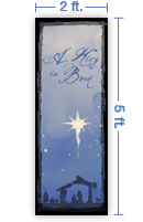 2x5 Vertical Church Banner of Nativity