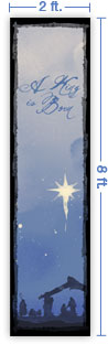 2x8 Vertical Church Banner of Nativity