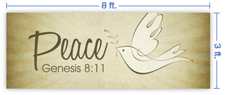 8x3 Horizontal Church Banner of Peace