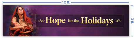 12x3 Horizontal Church Banner of Longed for Christmas