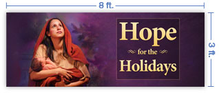 8x3 Horizontal Church Banner of Longed for Christmas