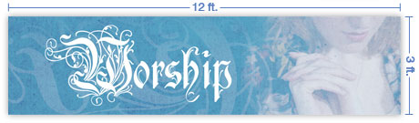 12x3 Horizontal Church Banner of Worship - Quiet Place