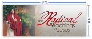 8x3 Horizontal Church Banner of Radical Teachings