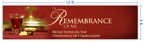 12x3 Horizontal Church Banner of Sacrament