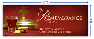 8x3 Horizontal Church Banner of Sacrament