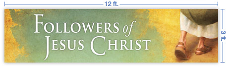 12x3 Horizontal Church Banner of Sandals