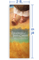 2x5 Vertical Church Banner of Sandals