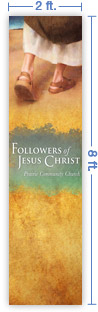 2x8 Vertical Church Banner of Sandals
