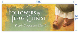 8x3 Horizontal Church Banner of Sandals