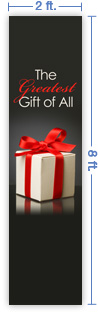 2x8 Vertical Church Banner of The Greatest Gift of All