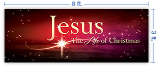8x3 Horizontal Church Banner of The Life of Christmas
