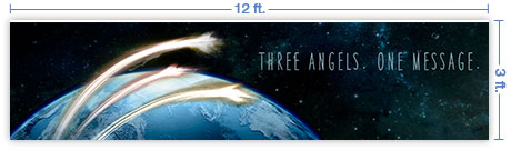 12x3 Horizontal Church Banner of Three Angels Message