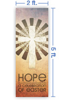2x5 Vertical Church Banner of True
