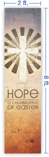 2x8 Vertical Church Banner of True